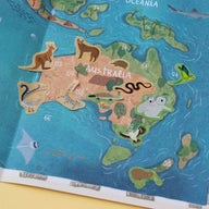 Londji Animal World Poster & Stickers - Educational Craft for Kids 4+