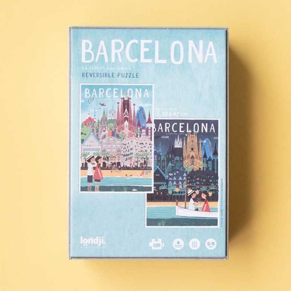 Londji Barcelona Skyline Reversible Jigsaw Puzzle (100 pieces)