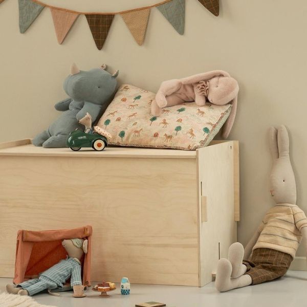 Maileg Sleeping Bunny Plush, Small Powder Pink 16-5990-00