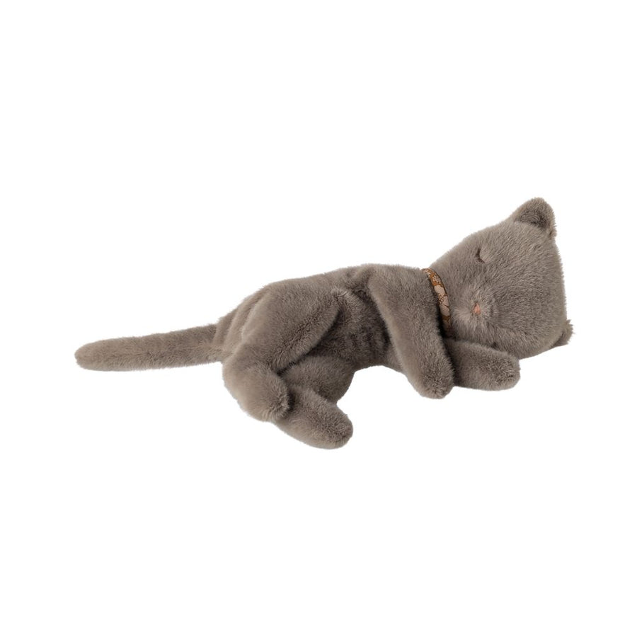 Maileg Sleeping Kitten Soft Toy, Small - Grey