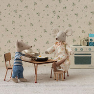 Maileg Table and chair set, Mouse - Dark powder