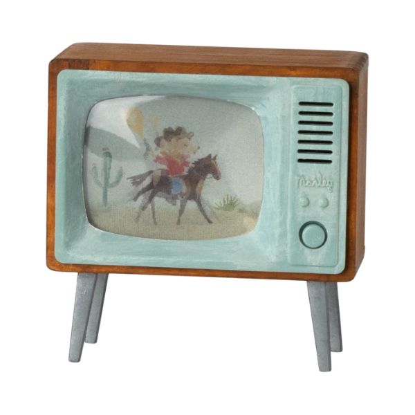 Maileg Mouse Television retro metal miniature TV