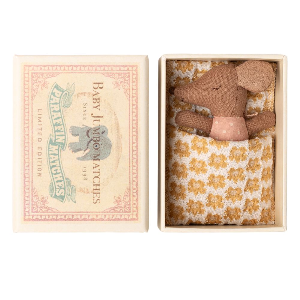 Maileg Baby Mouse, Sleepy/Wakey in Box - Girl