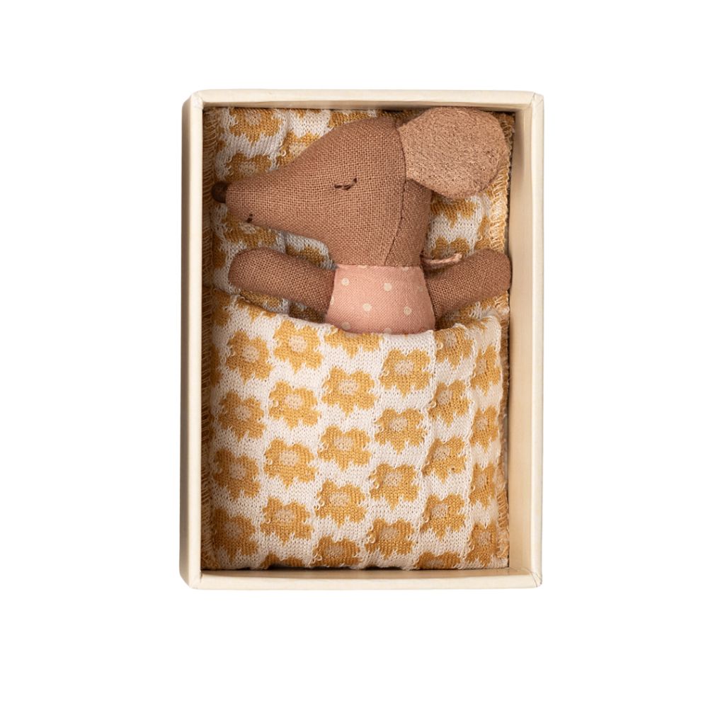 Maileg Baby Mouse, Sleepy/Wakey in Box - Girl