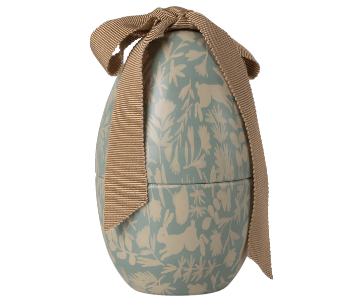 Maileg Easter Egg With Micro Rabbit, Small - Dusty Blue