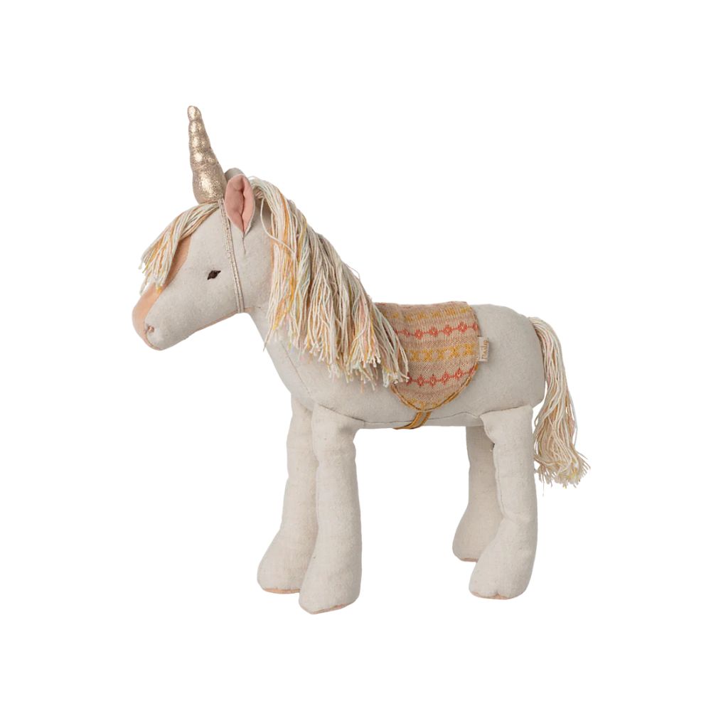 Maileg Linen Unicorn Soft Toy, Medium