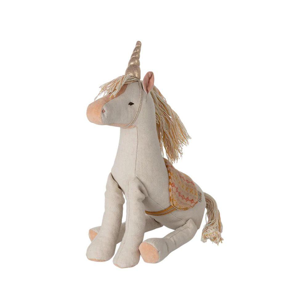 Maileg Linen Unicorn Soft Toy, Medium