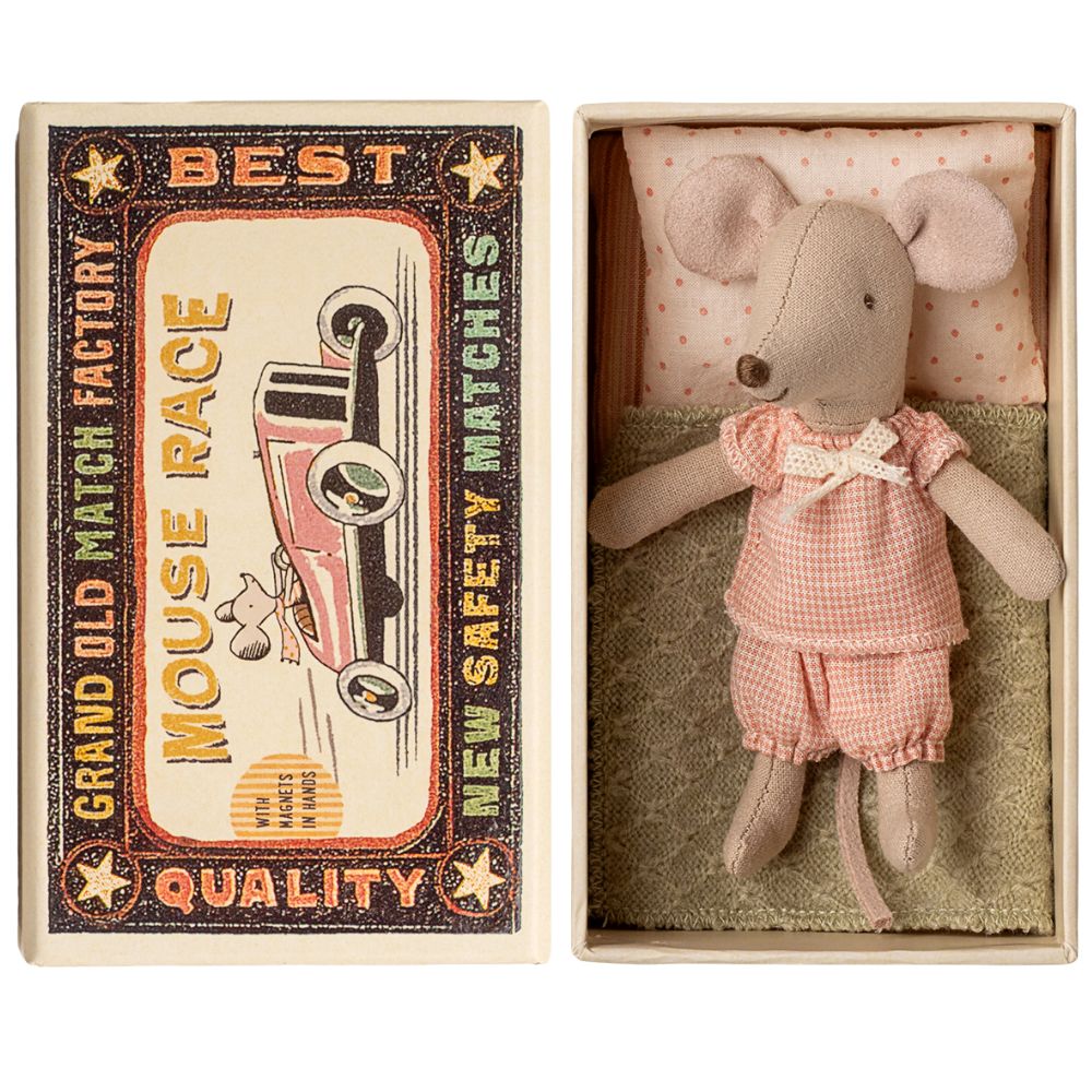 Maileg Mouse, Little Sister in a Matchbox