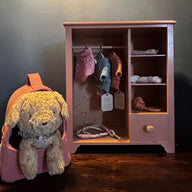 Maileg Mouse Wardrobe - Dark Powder  with Maileg Puppy