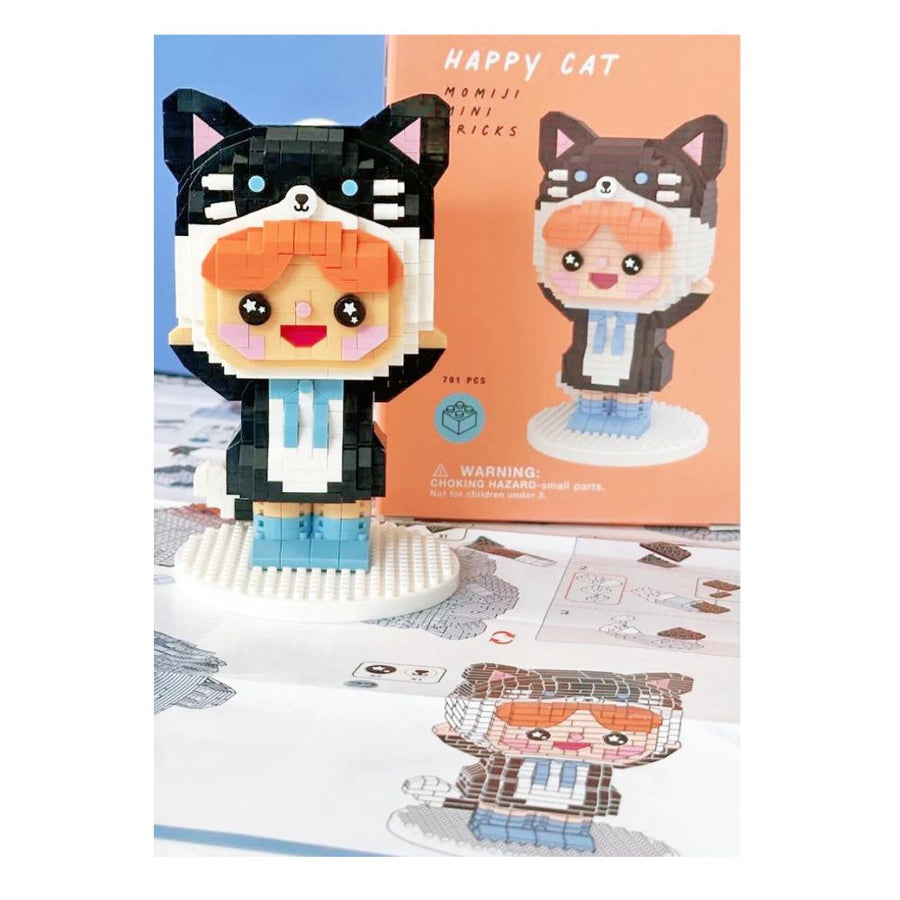 Momiji Happy Cat Mini-Bricks - Kawaii Gift 1000 x 1000