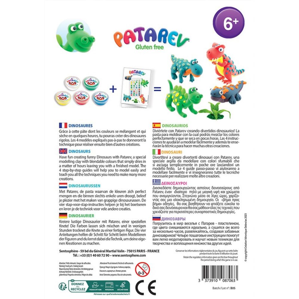 Patarev Dinosaurs - Air Drying Clay Kit