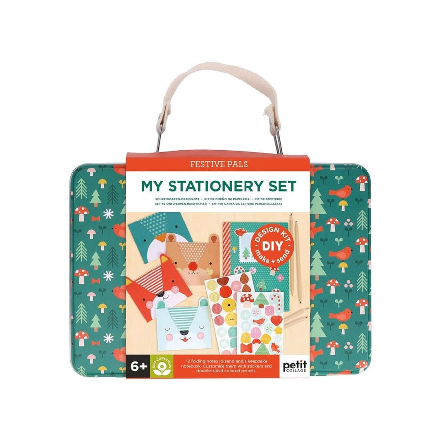Petit Collage Festive Animal Pals Stationery Set