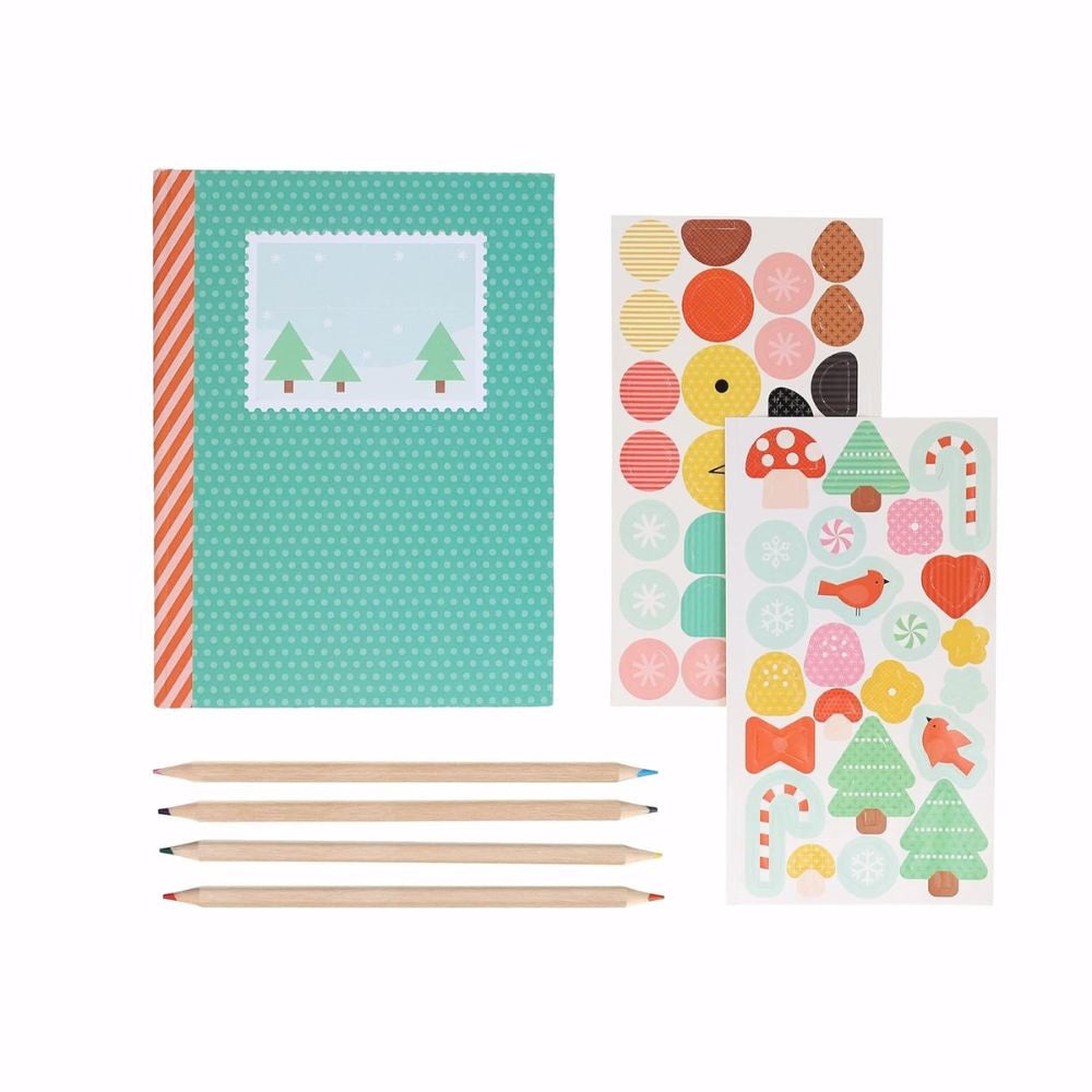 Petit Collage Festive Animal Pals Stationery Set