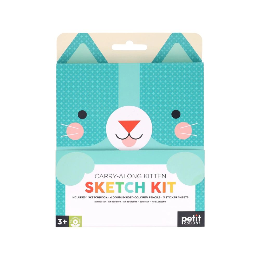 Petit Collage Carry Along Kitten Sketch Book Set | Kids Art | Art Supplies - Default Title - Crafts4Kids