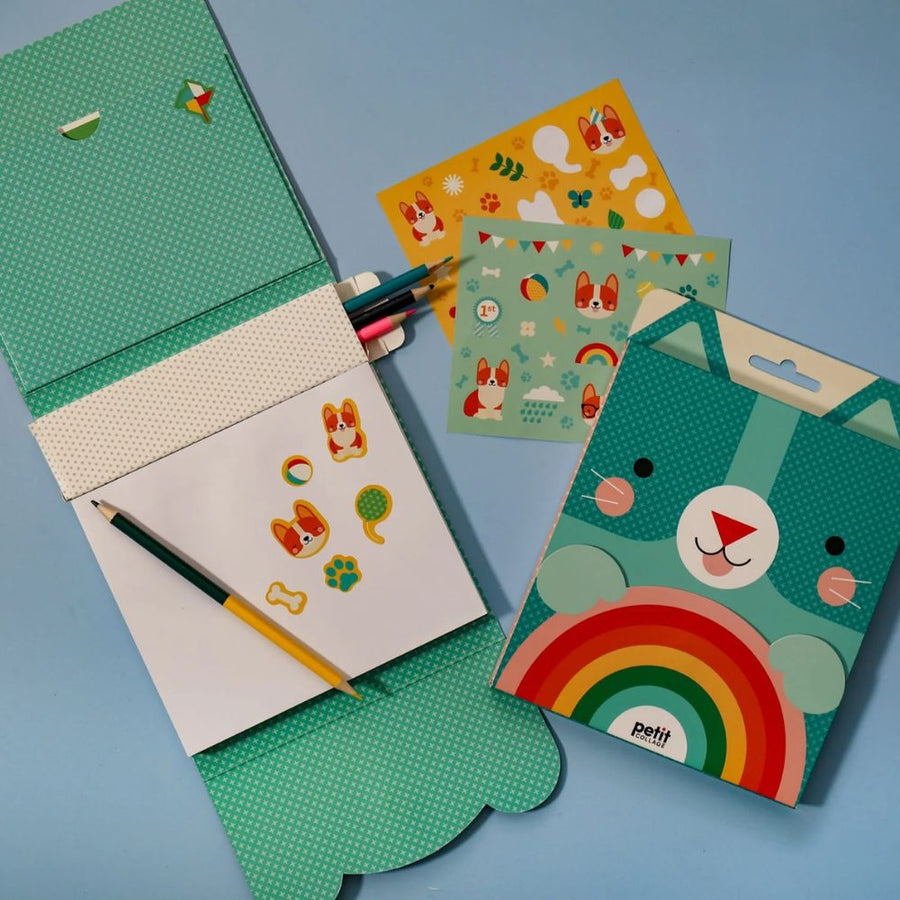 Petit Collage Carry Along Kitten Sketch Book Set