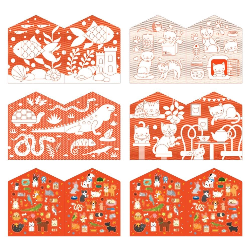Petit Collage Pets Colouring Book & Stickers