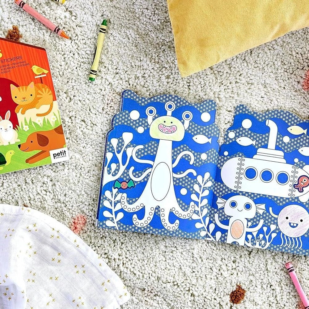Petit Collage Pets Colouring Book & Stickers