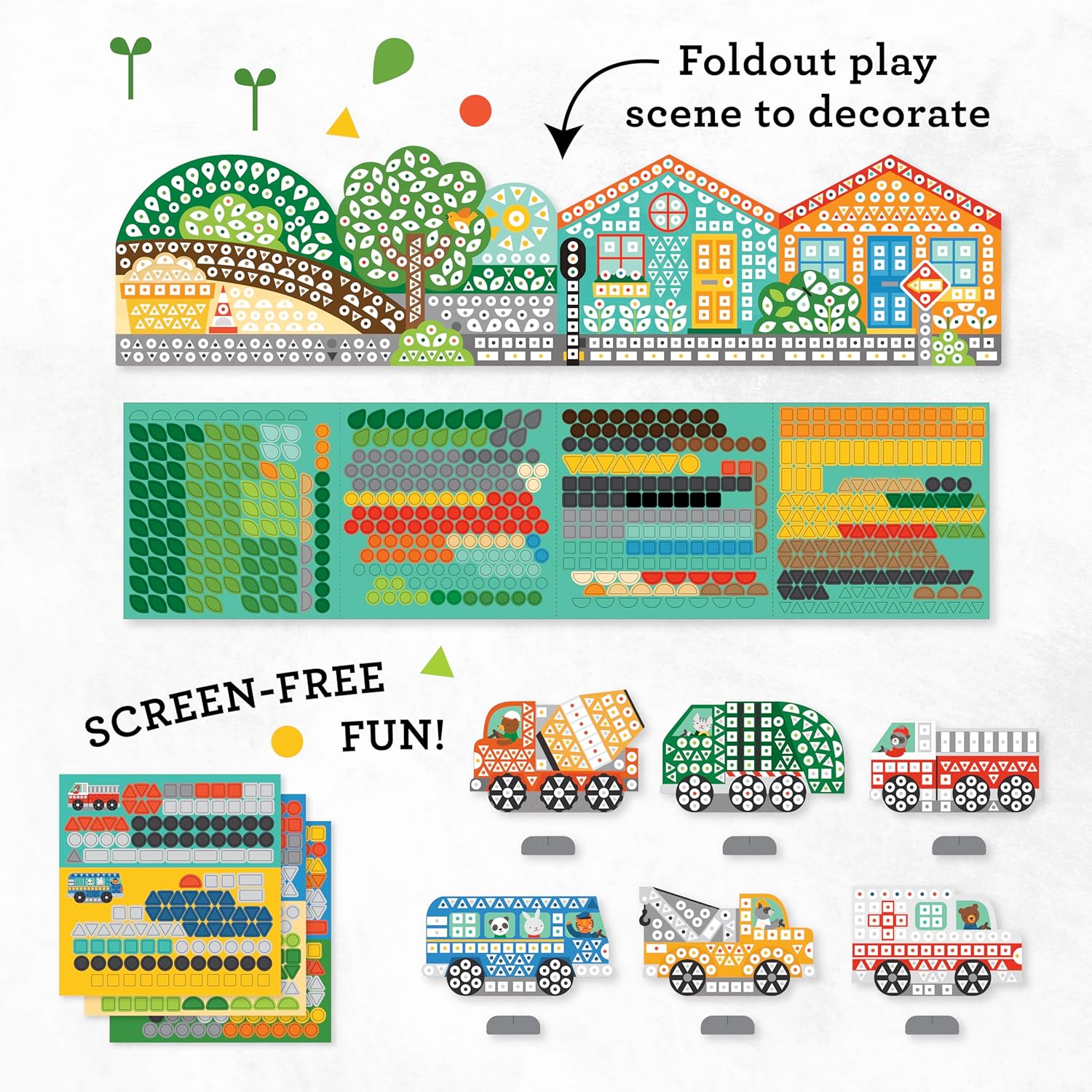 Petit Collage Mosaic Sticker Book - On The Move Vehicles