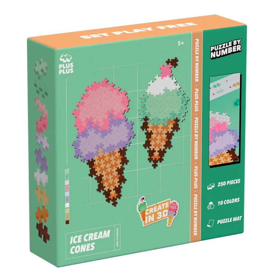 Plus Plus Puzzle By Numbers - Ice Cream Cones