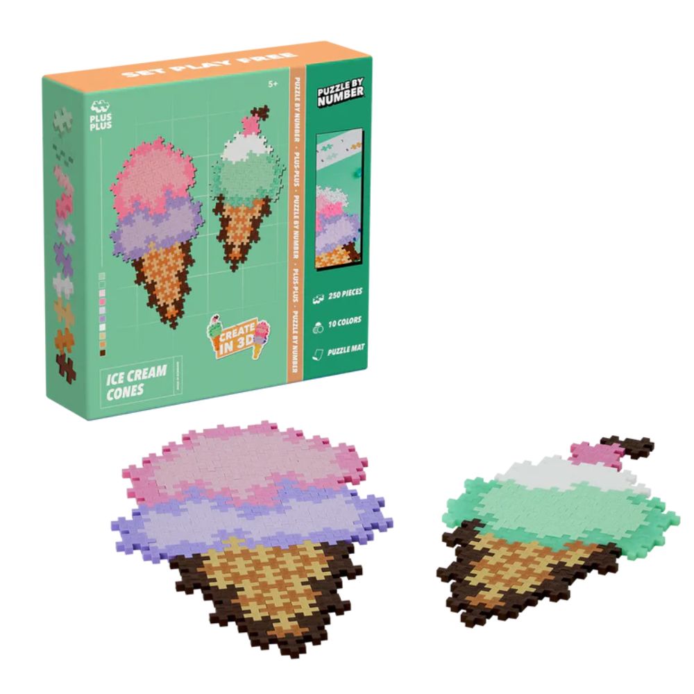 Plus Plus Puzzle By Numbers - Ice Cream Cones