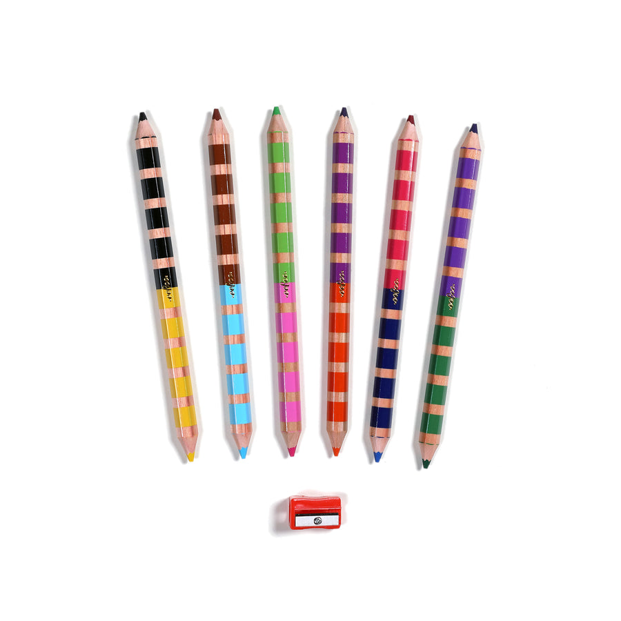 eeBoo 6 Jumbo Double Sided Pencils - Otters