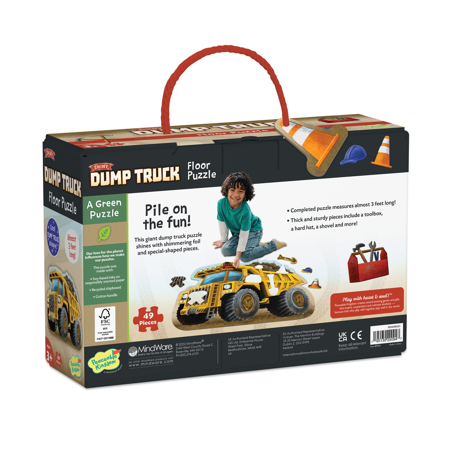 Peaceable Kingdom - Shiny Dump Truck Floor Puzzle