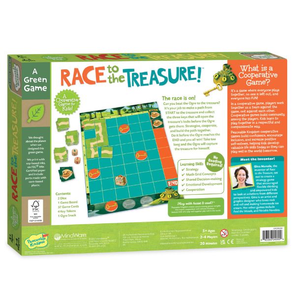 Peaceable Kingdom - Race to the Treasure Cooperative Game - Wonky Box