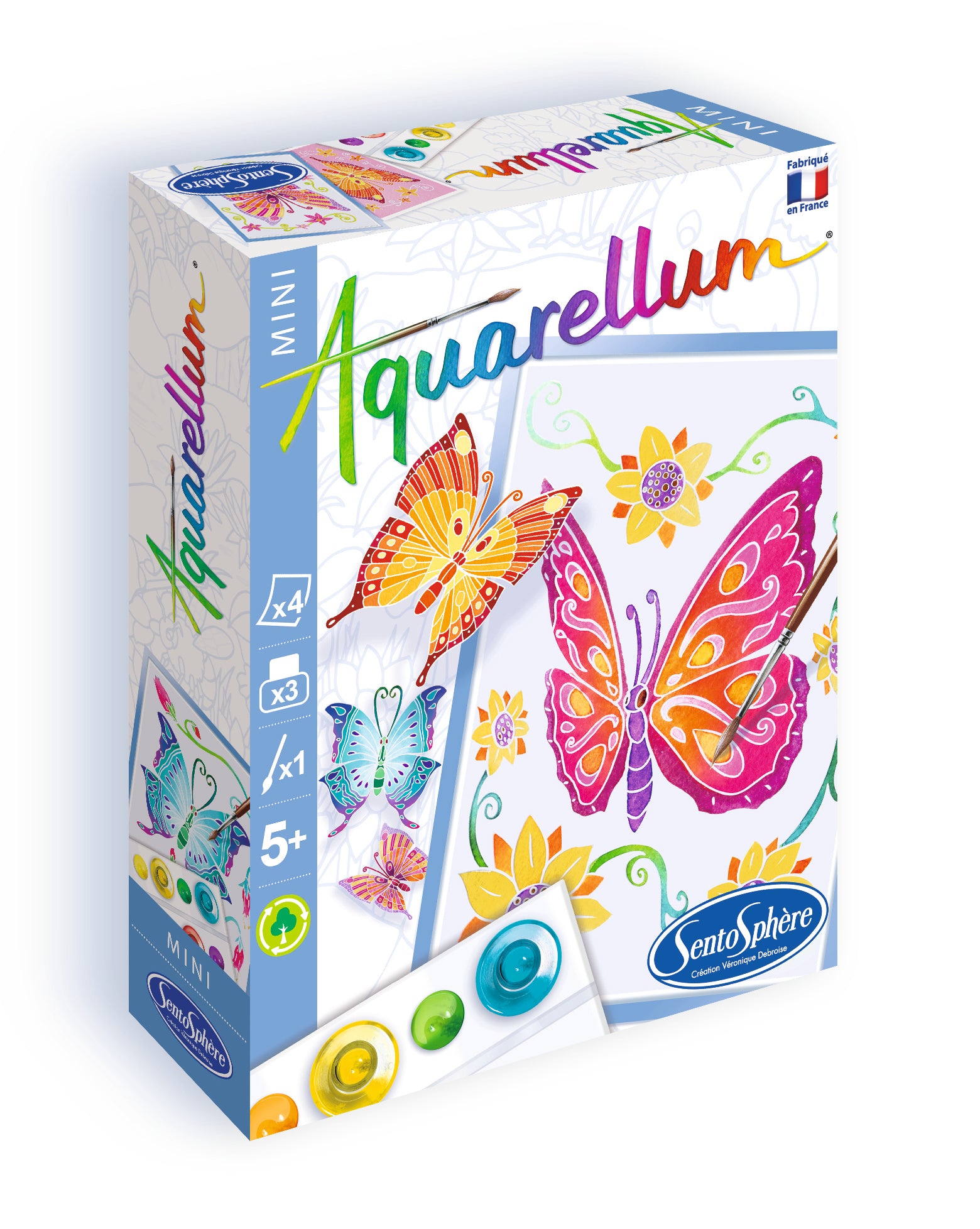 Aquarellum Mini Butterflies - Paint by Numbers for Kids