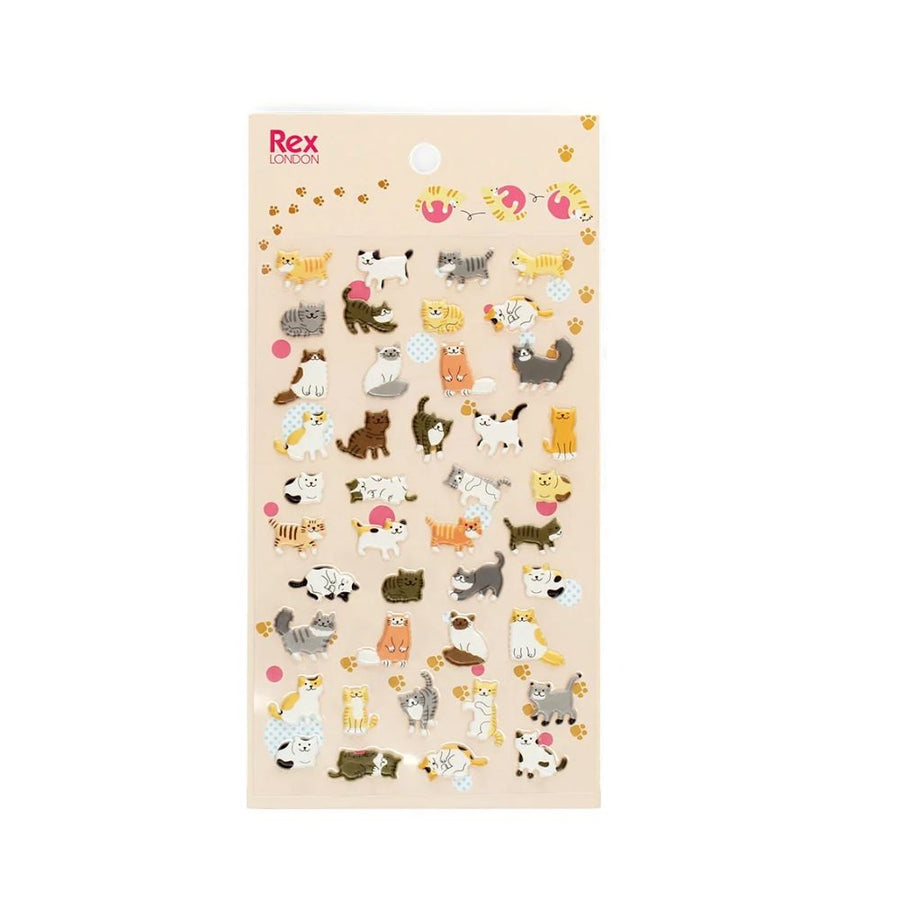Rex London 3D Puffy Stickers - Cute Cats
