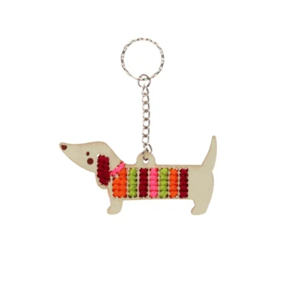 Rex London - Make your own Sausage Dog Cross Stitch Key Ring