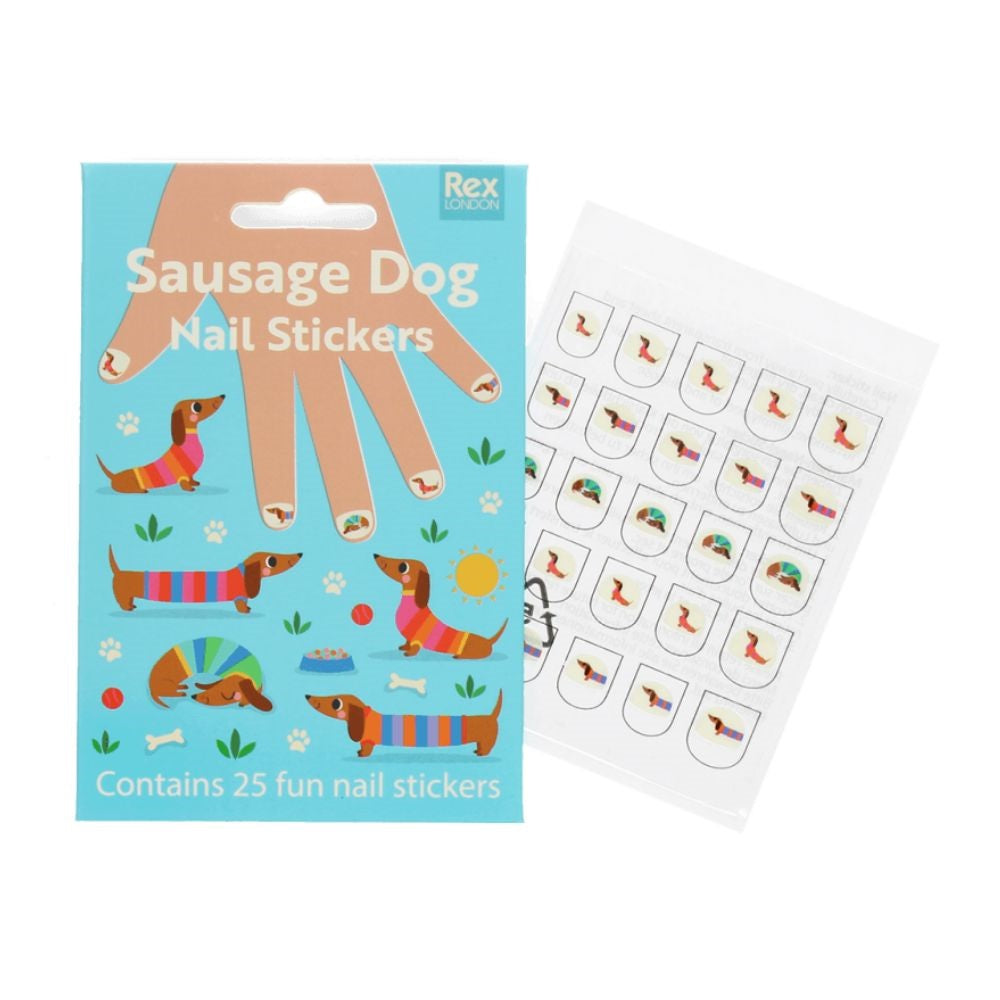 Rex London Sunny Sausage Dog Nail Stickers