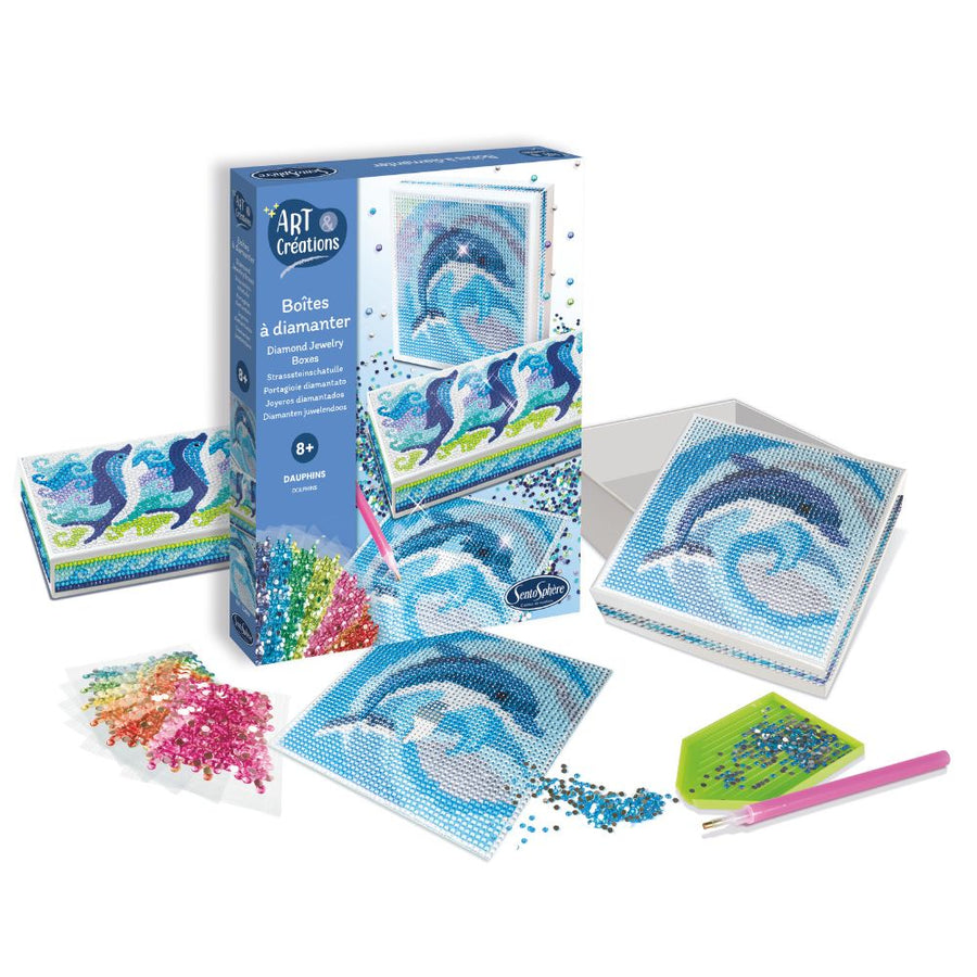 Sentosphere Art & Creations Diamond Boxes - Dolphins