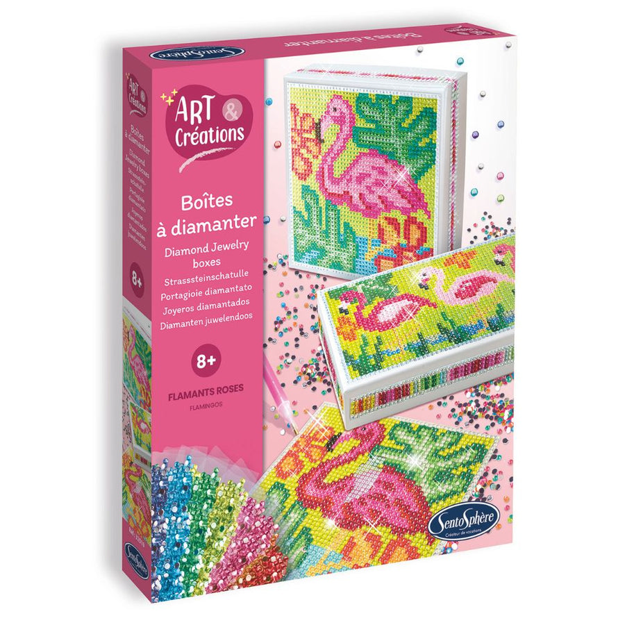 Sentosphere Art & Creations Diamond Boxes - Flamingos