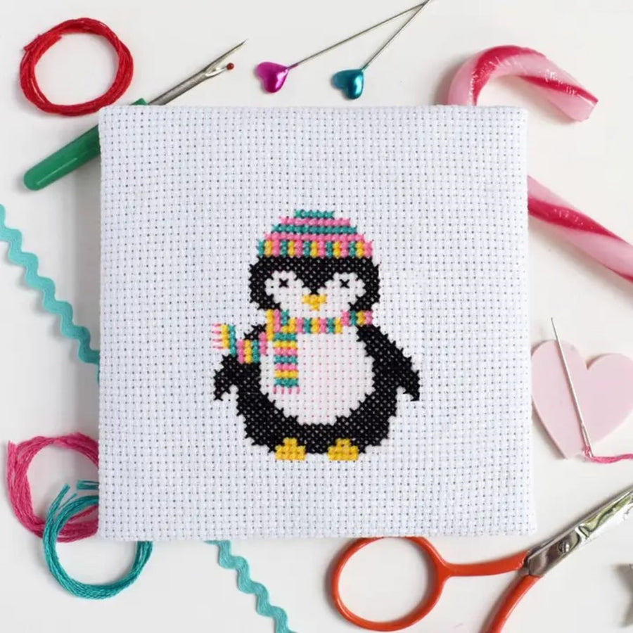 The Make Arcade Cosy Penguin Cross Stitch Craft Kit
