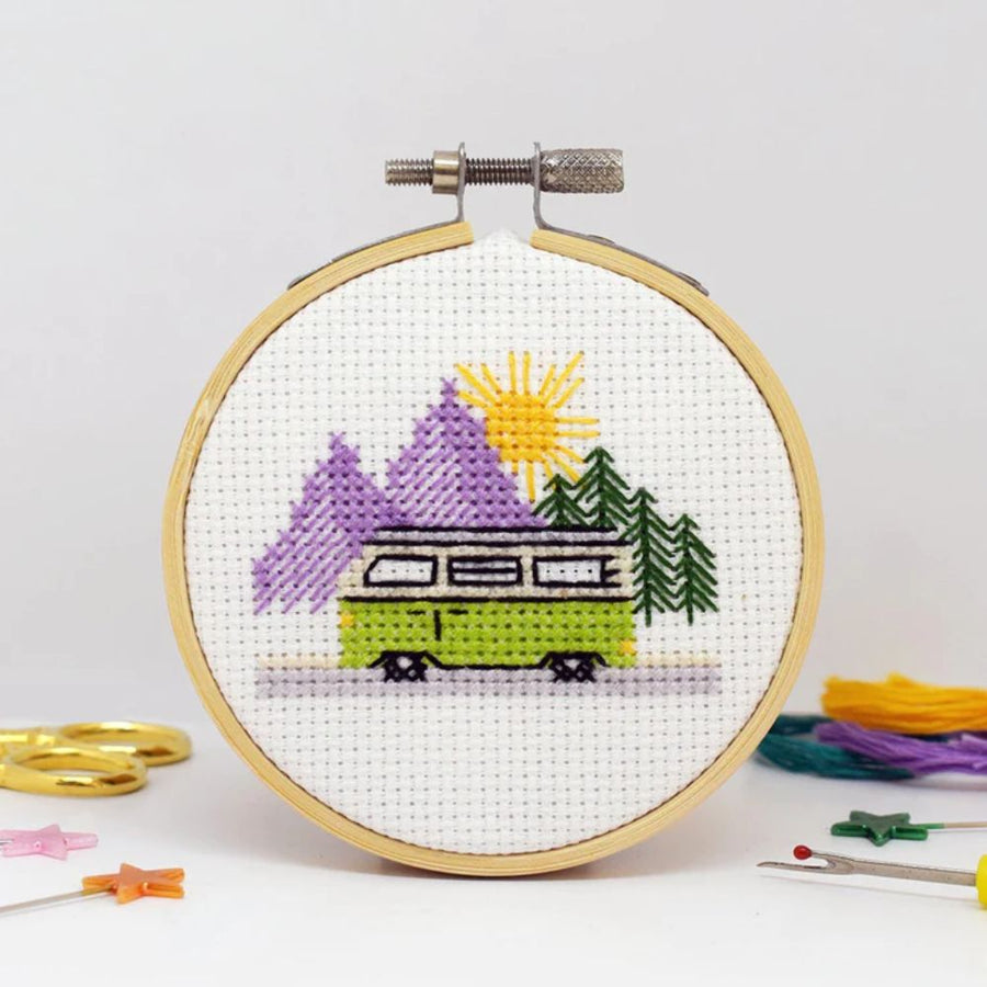 The Make Arcade Retro Camper Van Cross Stitch Craft Kit