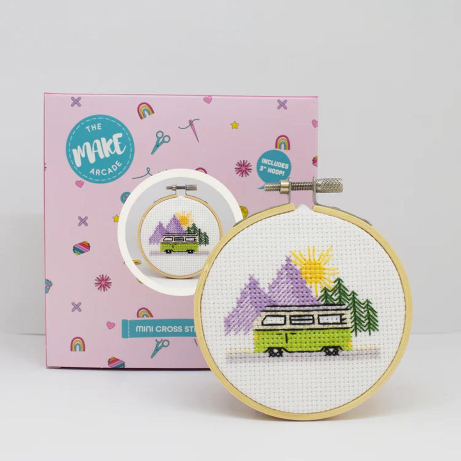 The Make Arcade Retro Camper Van Cross Stitch Craft Kit