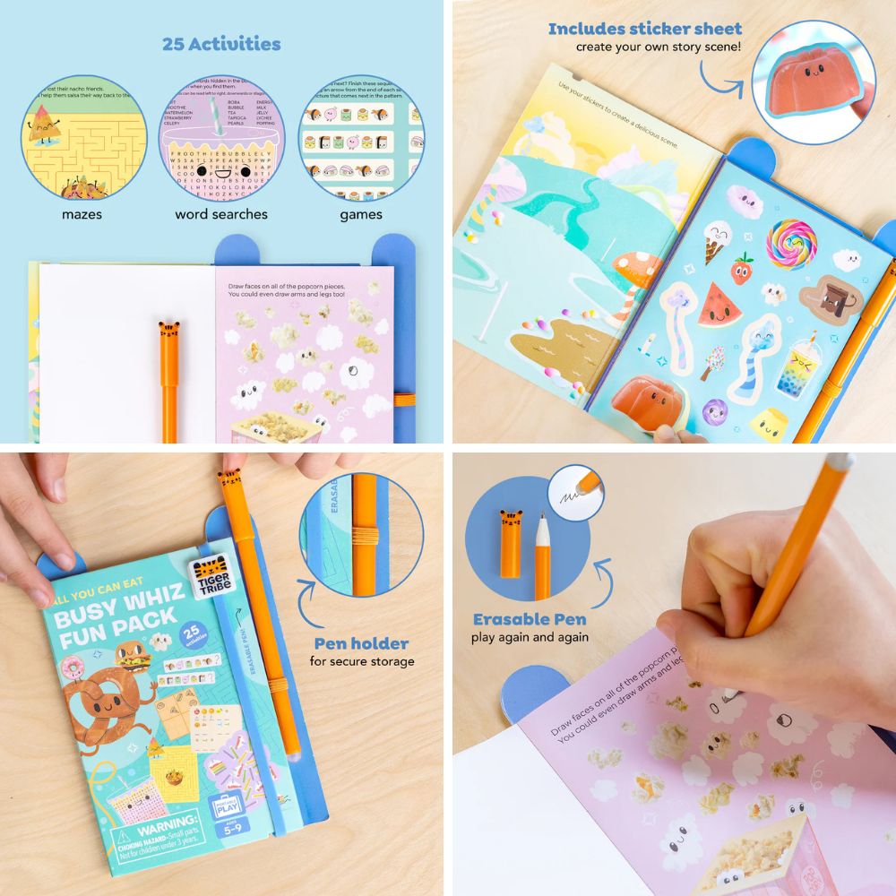 Tiger Tribe Busy Whiz Fun Activity Packs - Portable Play for 4-8 years