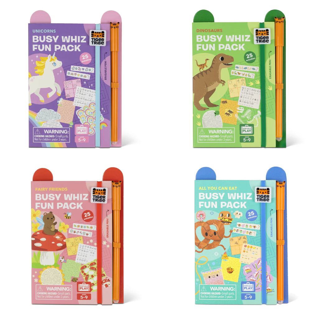 Tiger Tribe Busy Whiz Fun Activity Packs - Portable Play for 4-8 years