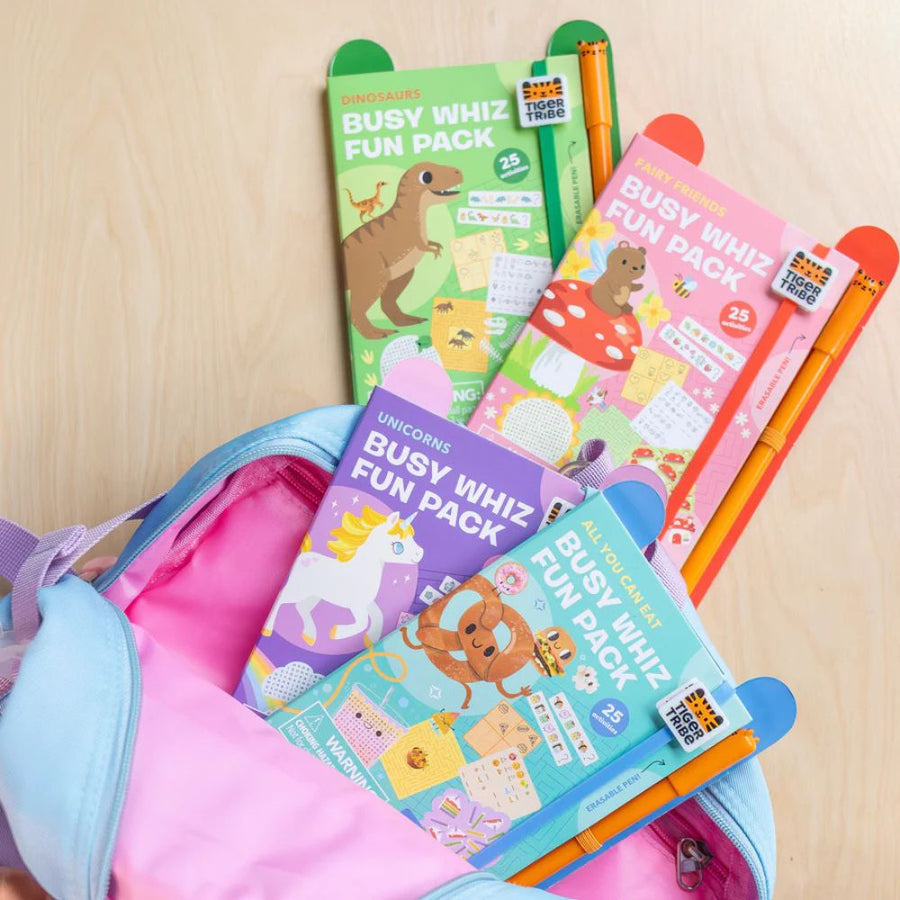 Tiger Tribe Busy Whiz Fun Activity Packs - Portable Play for 4-8 years - PREORDER