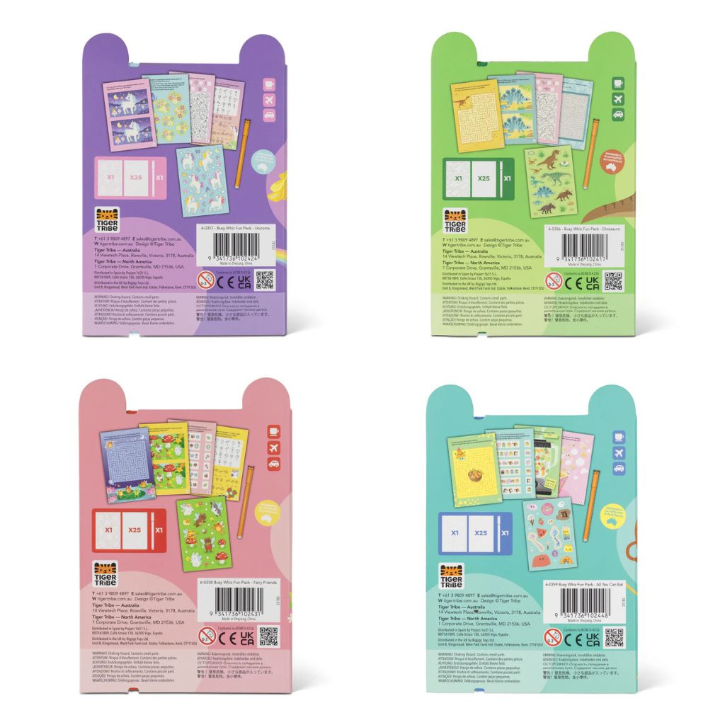 Tiger Tribe Busy Whiz Fun Activity Packs - Portable Play for 4-8 years