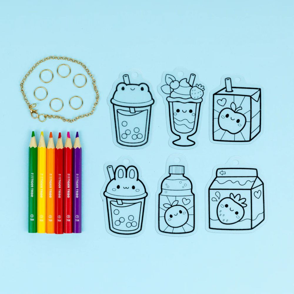 Tiger Tribe Shrinkorama - Charm Bracelet - Kawaii Drinks