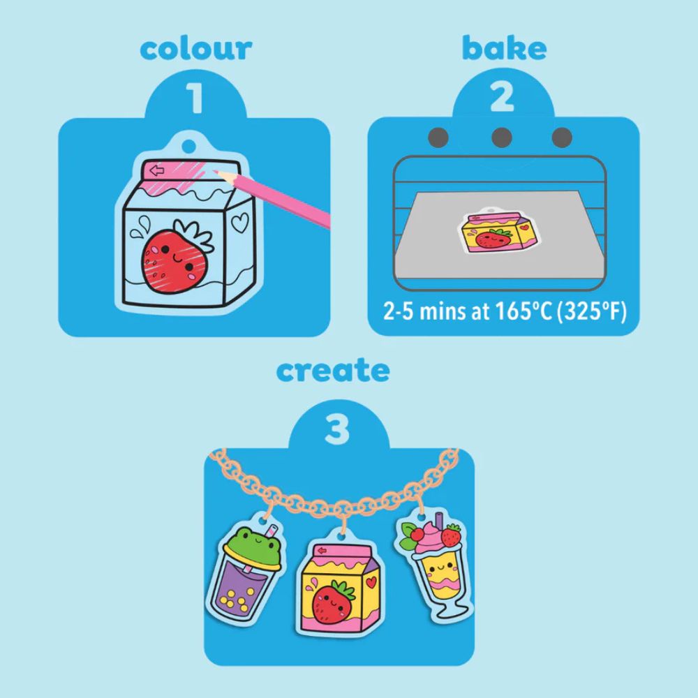 Tiger Tribe Shrinkorama - Charm Bracelet - Kawaii Drinks