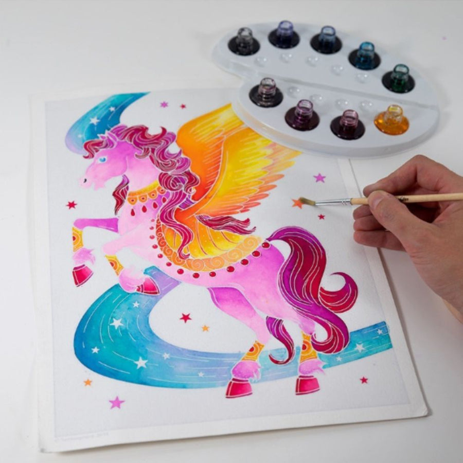 Unicorns and Pegasus - Aquarellum Painting by Numbers