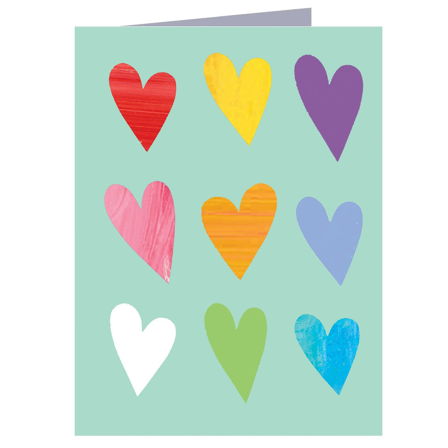 Coloured Hearts Birthday Card