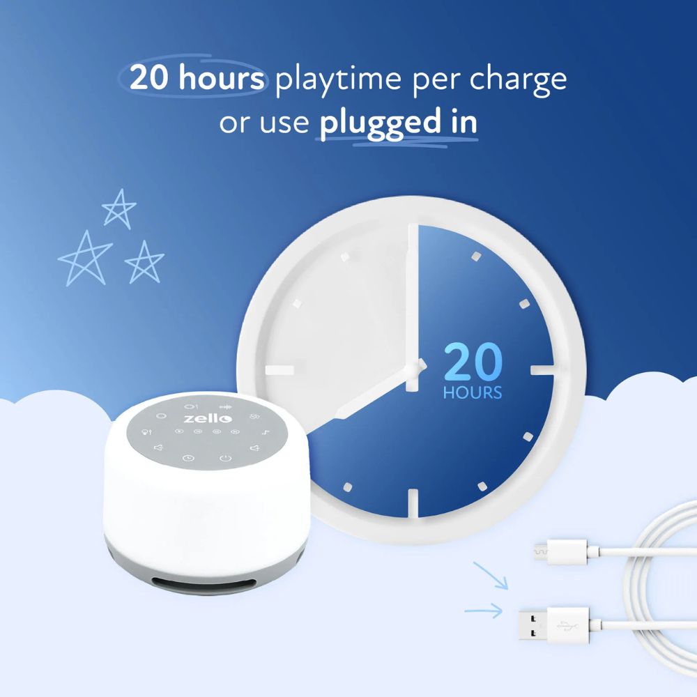 Zello 2 in 1 White Noise Machine & Night Light
