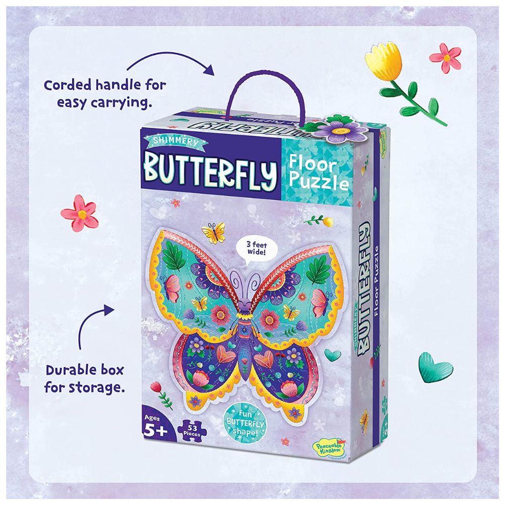 Peaceable Kingdom Shimmery Butterfly Floor Puzzle