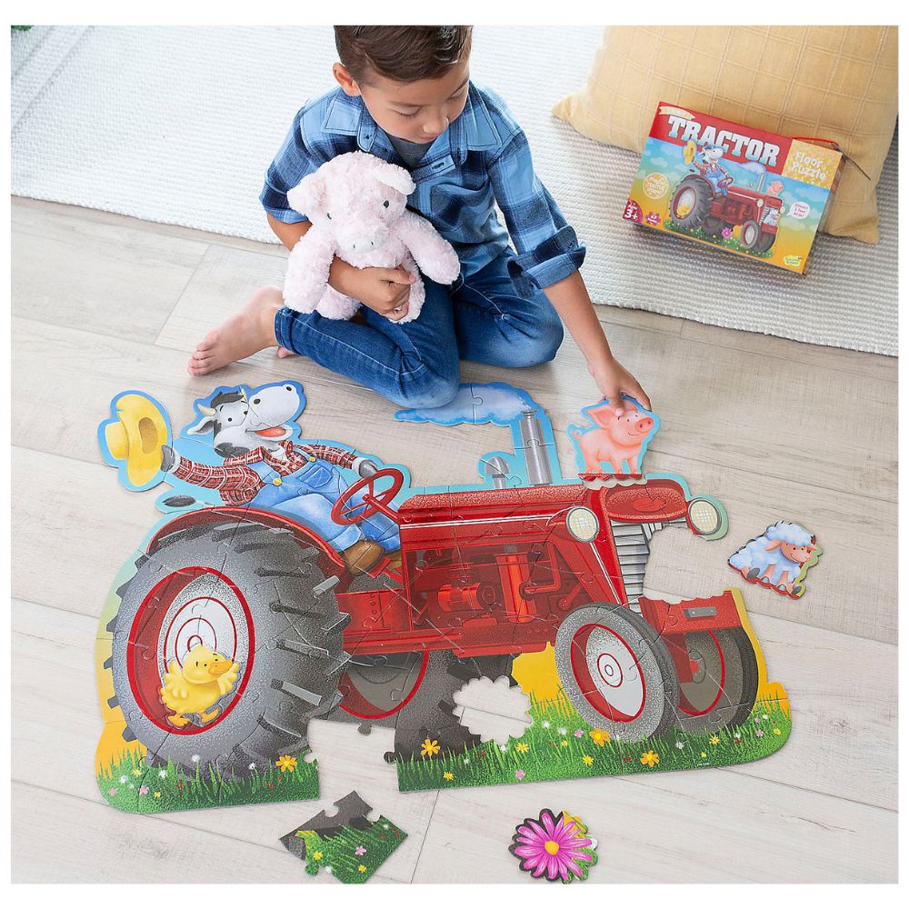 Peaceable Kingdom Shiny Tractor Floor Puzzle