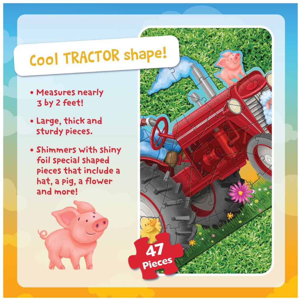 Peaceable Kingdom Shiny Tractor Floor Puzzle