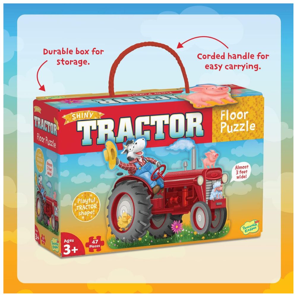Peaceable Kingdom Shiny Tractor Floor Puzzle
