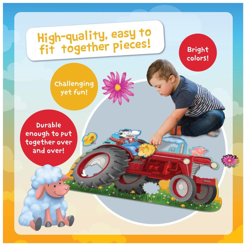 Peaceable Kingdom Shiny Tractor Floor Puzzle